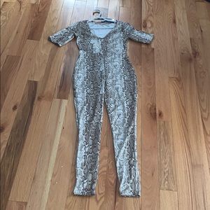 Faux snakeskin body suit